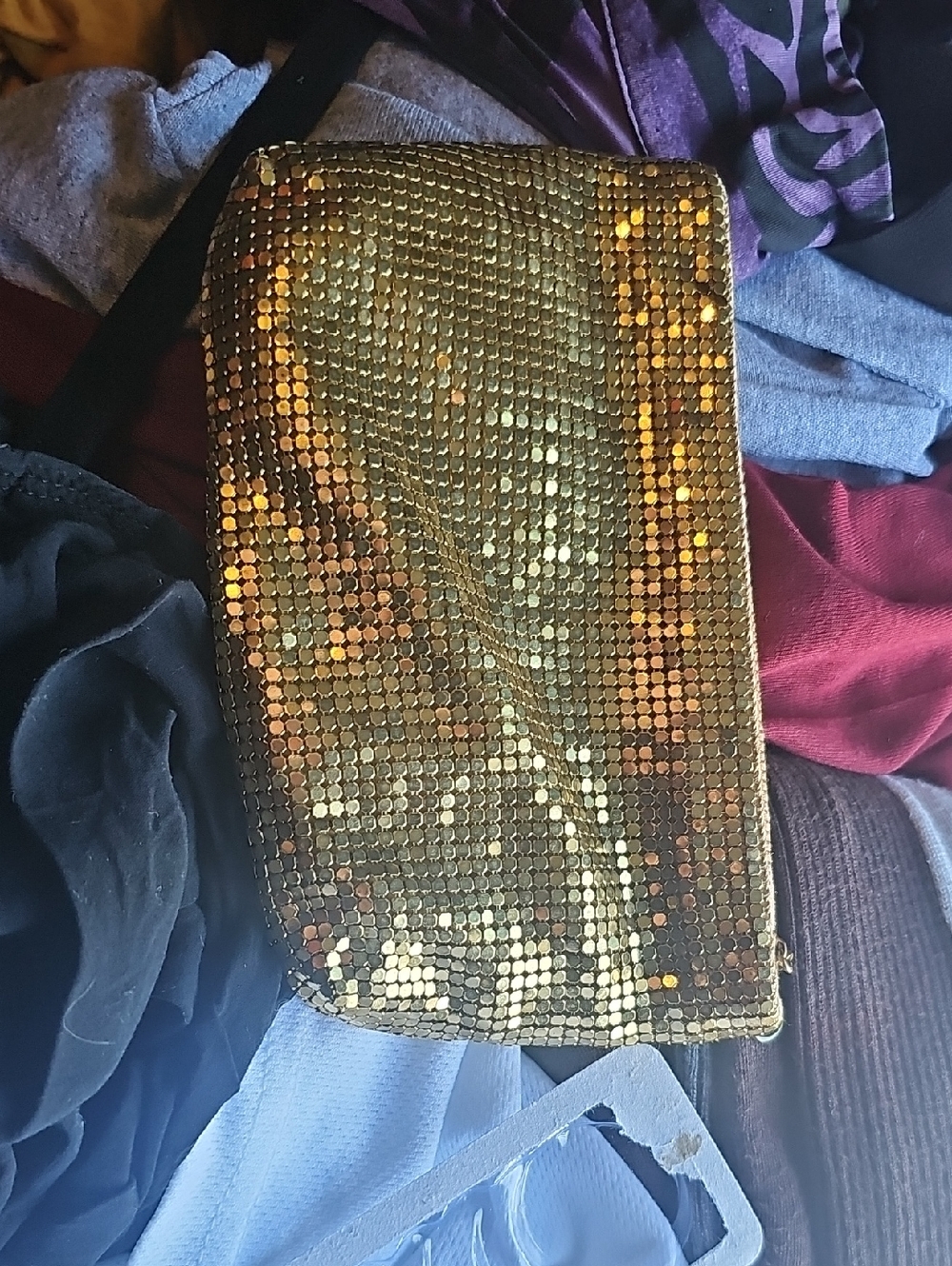 Gold Sequin Women's Make Up Bag Clutch - Brand Unspecified